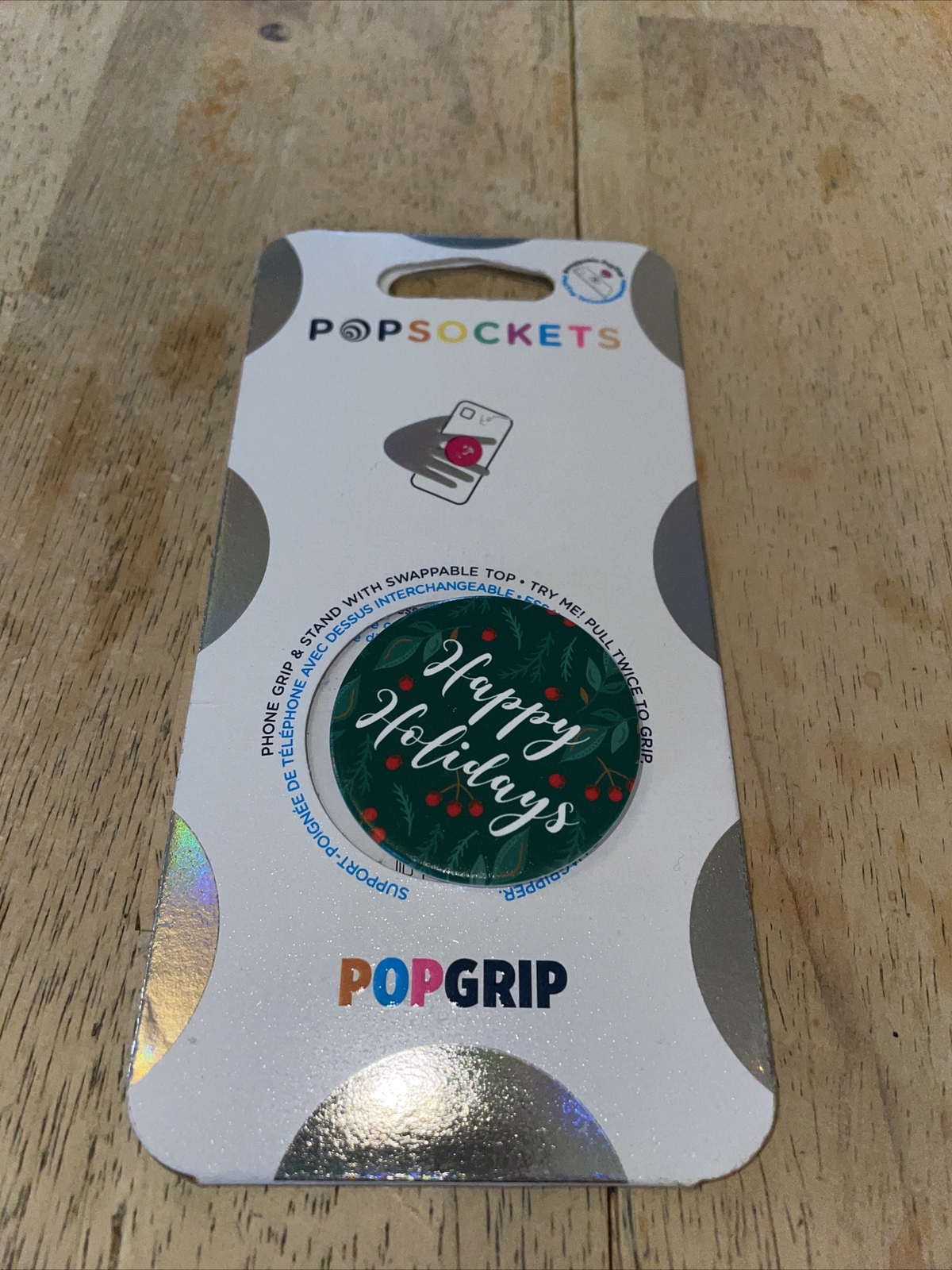 NEW PopSocket PopGrip Happy Holidays Collapsible Stand Universal Phone Tablet-image