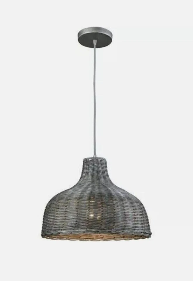 new ELK LIGHTING 31641/1 Pleasant Fields wicker light Pendant in Weathered Grey - Image 3 of 3