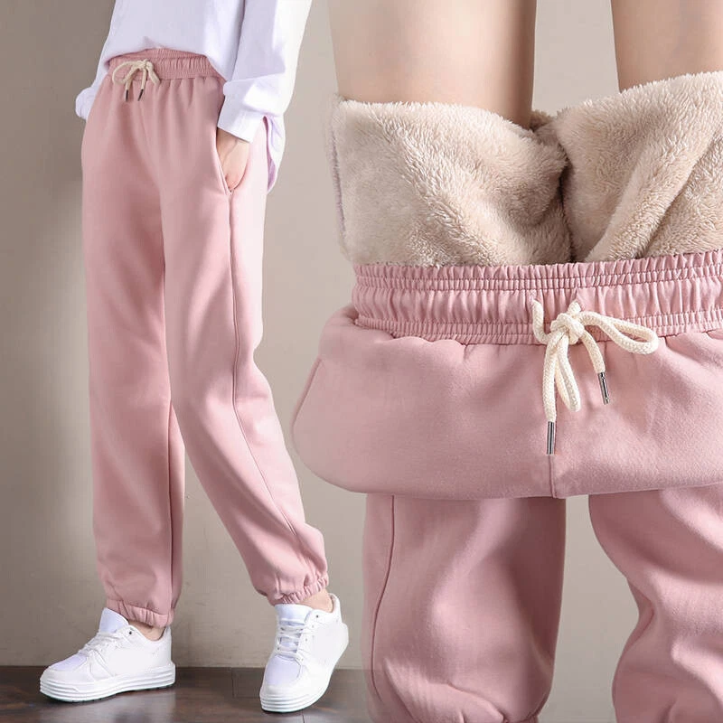 Women Winter Warm Sherpa Fleece Lined Pants Elastic Thick Joggers  Sweatpants uk