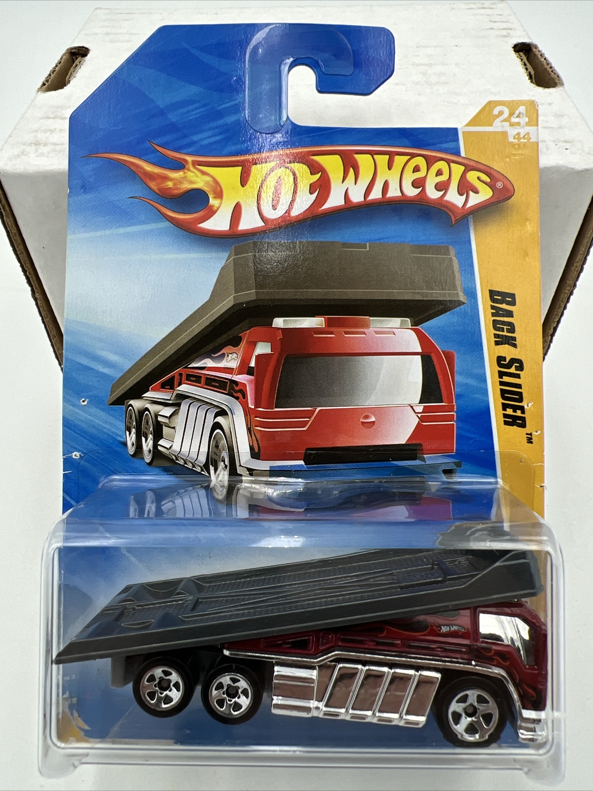 2010 Hot Wheels BACK SLIDER New Models #24/44  Red Variation w/Chrome 5 Spokes