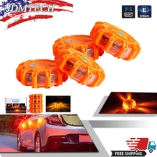 4pc Magnetic Emergency Hazard Warning Safety Road Light LED Strobe Beacon Lights