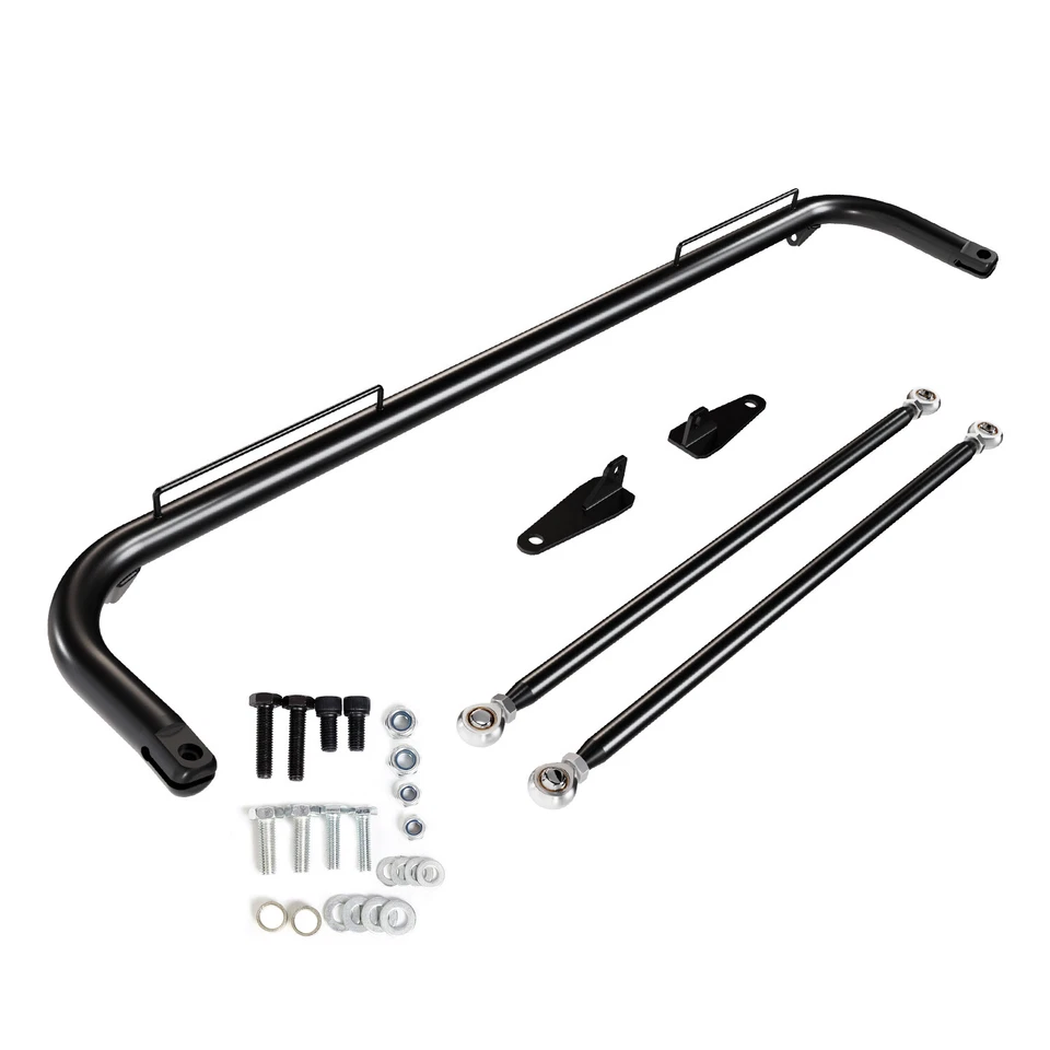 Cinturón de seguridad universal de acero inoxidable negro de 49" para carreras arnés barra varilla Foto 3 de 4