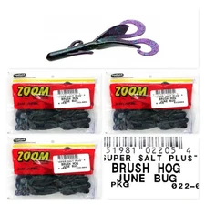 (3) Unopened Pack Zoom Super Salt Plus 6" Brush Hog Junebug 022-005 Brand New
