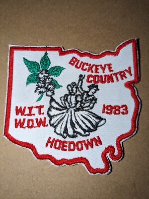 WIT Wandering Ohio Winnies Buckeye County Hoedown 1983 Vintage Patch WOW