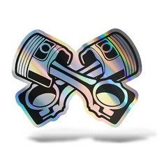 Fluo Holographic Sticker PISTONS Sticker Decal Car Motorcycle Wall Camper 4x4 Wall