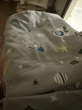Pottery Barn Twin Duvet And Sham Astronauts And Stars Reversible