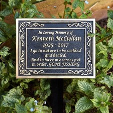 Targa commemorativa in ottone massiccio fuso personalizzata con scritte in ot...