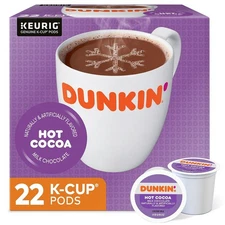 Dunkin Milk Chocolate Hot Cocoa Pods 22 Count Keurig Compatible Drink Mix