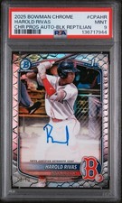 2025 1st Bowman Chrome /10 * Black Refractor * Harold Rivas PSA Auto Red Sox SSP