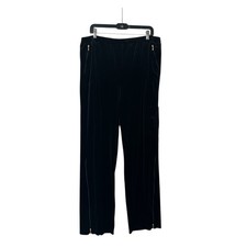 NWT 210 St John Sport Black Velour Straight Leg Pants Size XL