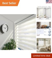 Cordless Zebra Blinds Light Filtering Dual-Layer Window Shades for Privacy ...