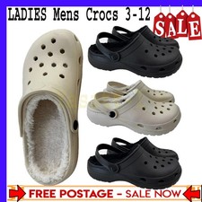 Ladies Warm Clogs adult Mens Winter Work Slipper Crocs Slip Shoes UK Size 3-12