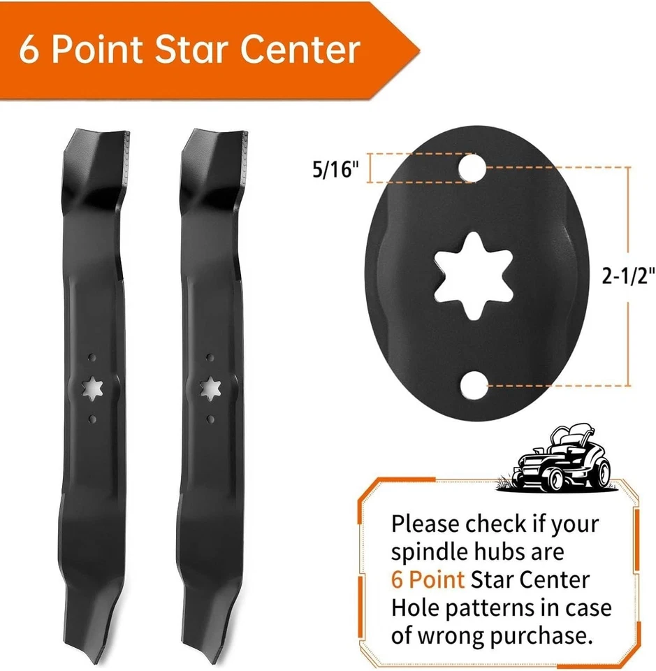 2-Blade Mulching Set 42 Cut MTD Cub Cadet Troy-Bilt 742-0616A Replaces 742-0412 - Image 4 of 4