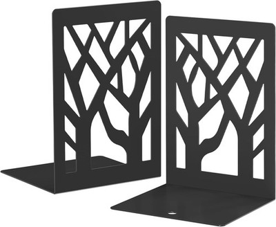 Bookends 1 Pair, Black Metal Book Ends, Bookends for Shelves, Unique Decor