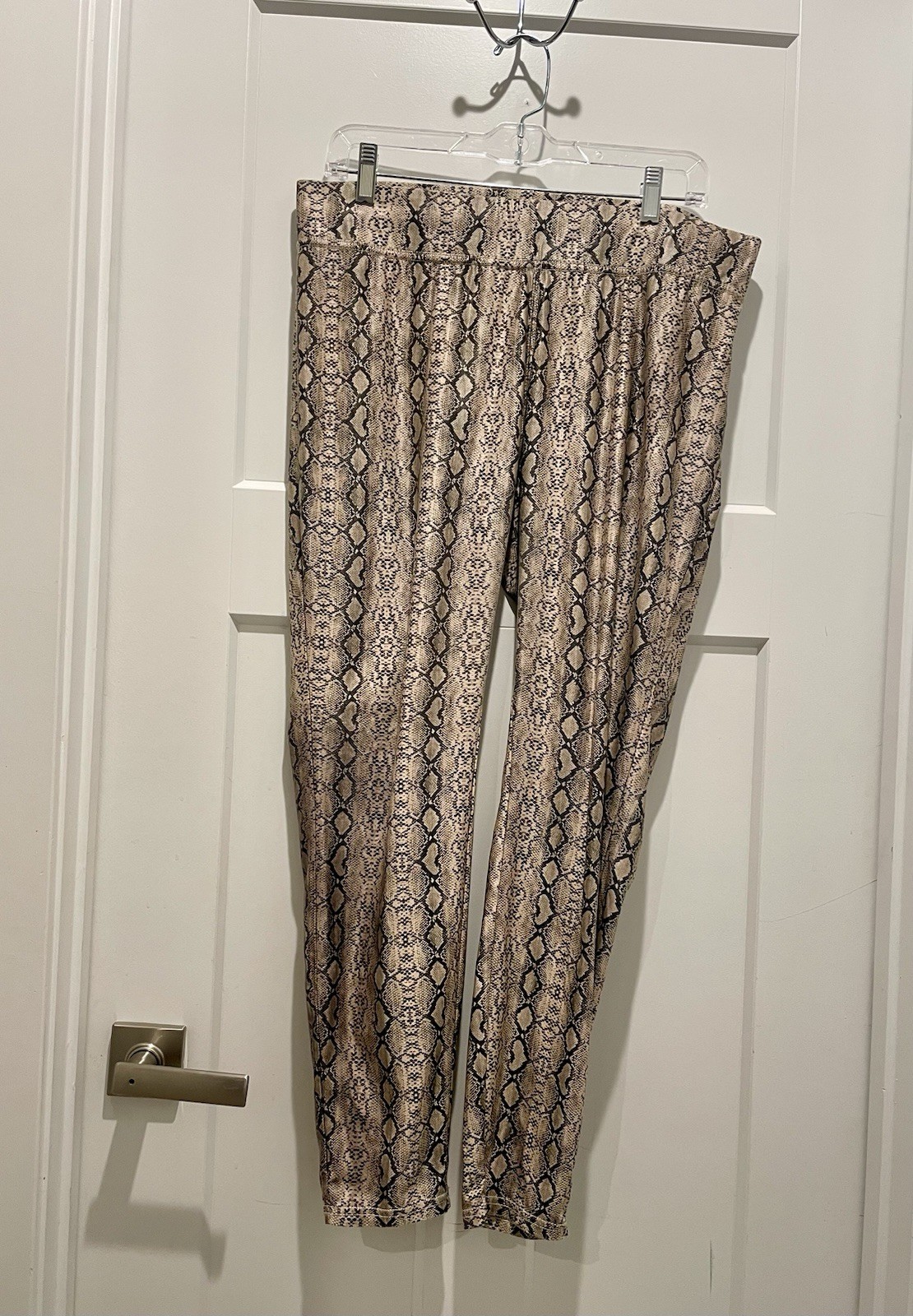 Women's XL Beige Python Print Pull On Jeggings St… - image 2