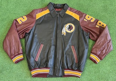 80s 90s REDSKINS レーシング レザー ライダースジャケット Vintage Washington Redskins NFL Leather Jacket G-III Size Large