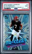 2023 PANINI CLEARLY DONRUSS NU-CLEAR HOLO PLATINUM 1/1 BIJAN ROBINSON 1/1 PSA 9