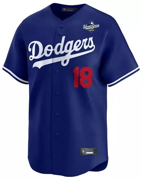 Yoshinobu Yamamoto #18 Dodgerss 2025 World Series Home Printed Player Jersey