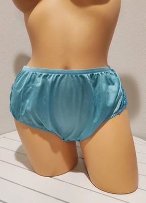 Shadowline 11182 Lace Insets Bikini Panty Nylon Brief Blue Green Rare Colors