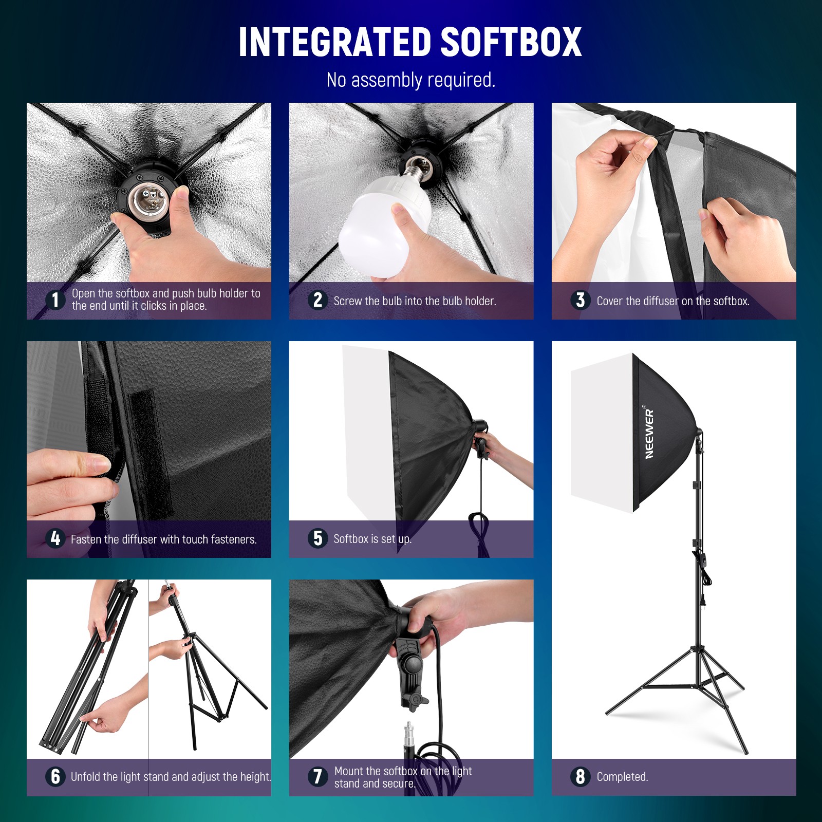 NEEWER NK800D RGB Softbox Kit - 2x26W, CRI93+, App Control