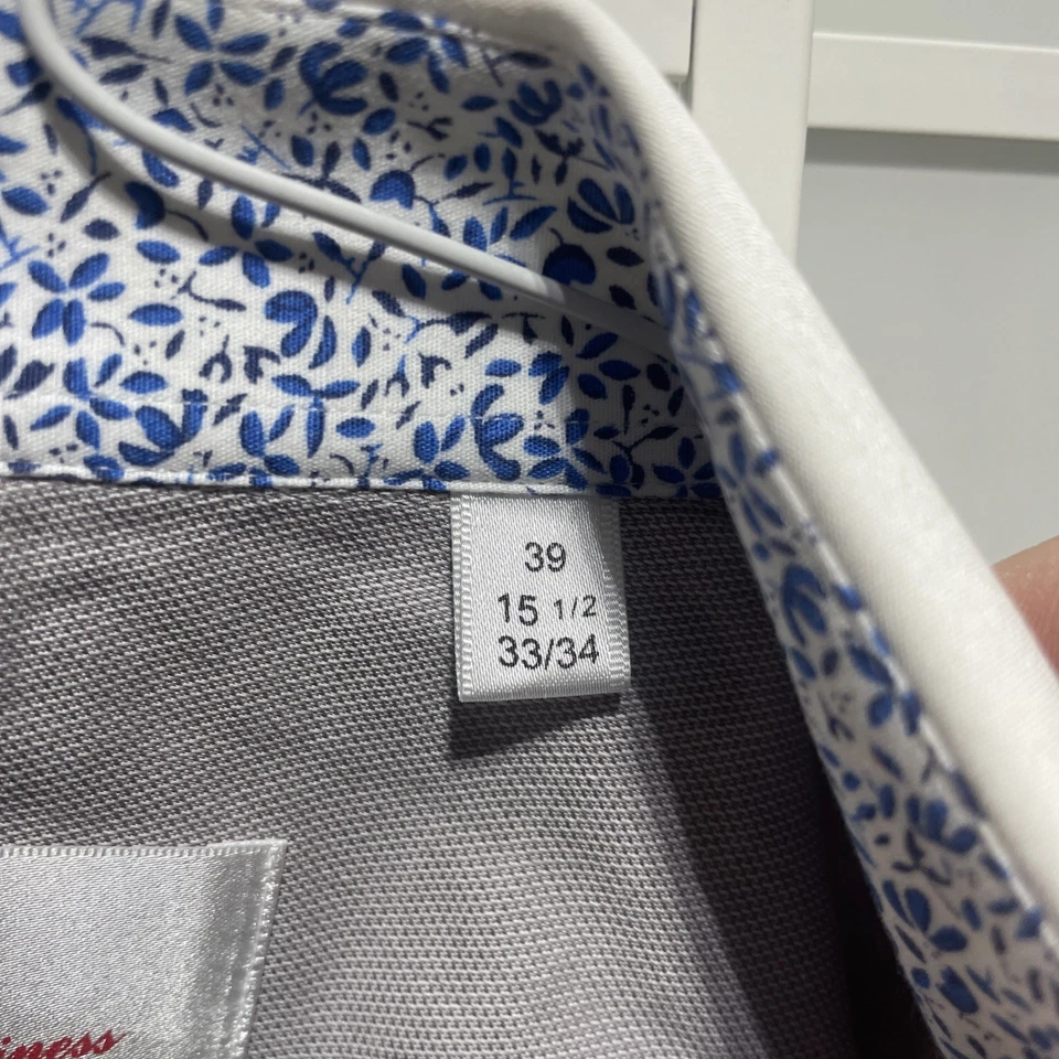 Бизнес для бизнеса мужской платье рубашка серый французский рукав 15,5 33/34 - Изображение 3 из 4