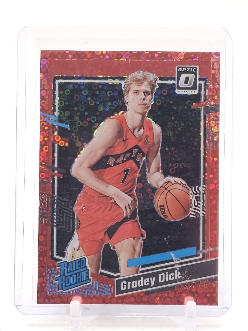 GRADEY DICK 2023-24 DONRUSS OPTIC RATED ROOKIE RED FAST BREAK RC /75 Q2583