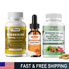 Berberine HCl with Ceylon Cinnamon Capsules 120 Count /Drops Liquids- Vegan