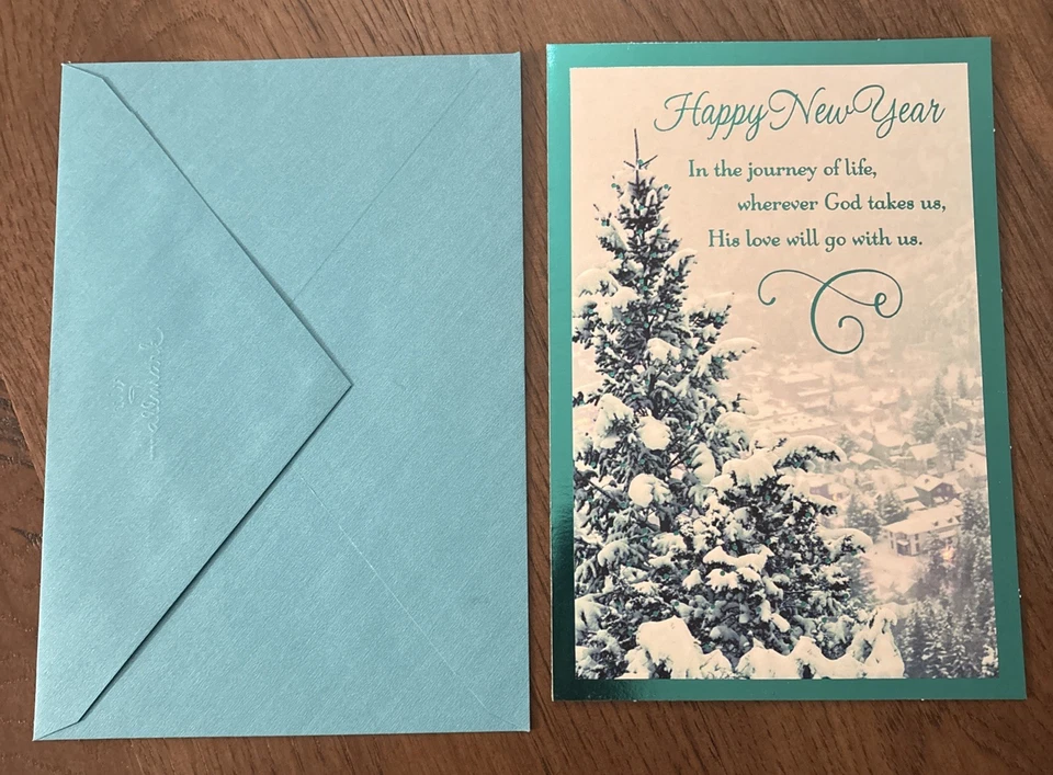 Happy New Year WITH TRACKING God’s Blessings 5.5”x8” Religious Greeting Card - Image 4 of 4