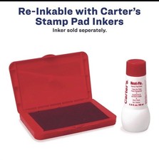 Carter's  Felt Stamp Pad, 4 1/4 x 2 3/4, Red  Bottle