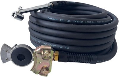 Truck Tire Inflator Kit, 3/8 in x 50 ft Hybrid Air Hose w/ Glad Hand & Air Chuck