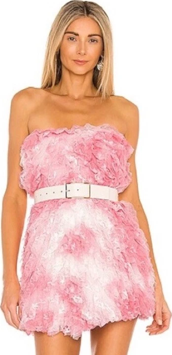 chinese dress ladies Pink x Loveshackfancy Lace Trim Satin Mini Dress Pink Tulip Shine Ribbon / XXL