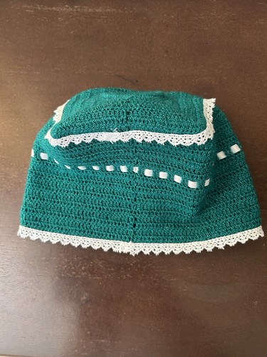 Handmade Crochet Kleenex Cover With Small Sachet Turquoise - Picture 9 of 9
