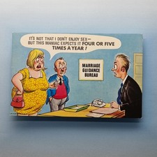 Comic Postcard Marriage Guidane Fat Lady Wife Maniac C1980 Bamforth & Co
