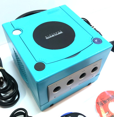Nintendo Gamecube Console Teal Green Custom Works Great with Game Hookups