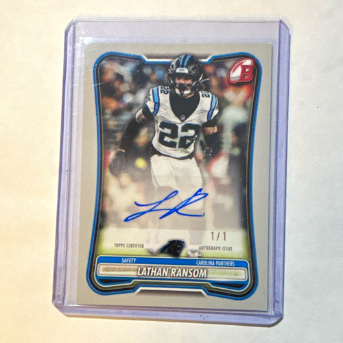 2026 Bowman Football Lathan Ransom Auto  1/1 Carolina Panthers BPA-LR 🔥🔥🔥
