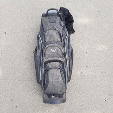 OGIO PISA Holster Golf Cart Bag 15 Way Grey Black Plaid Shoulder Strap Rain