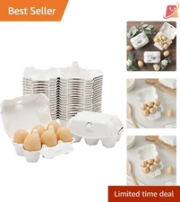 20 Pack White Egg Cartons Half Dozen Storage for Farmers Market Home DIY