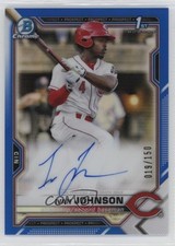 2021 Bowman Chrome Prospects Blue Refractor /150 Ivan Johnson #CPA-IJ Auto 10z2