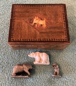 Rawcliffe Pewter Grizzly Bear and Wade Porcelain Polar Bear w/ Decorative Box