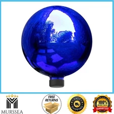 Blue Glass Gazing Globe Ball Garden and Lawn Decoration 10 In Festive Yard Decor