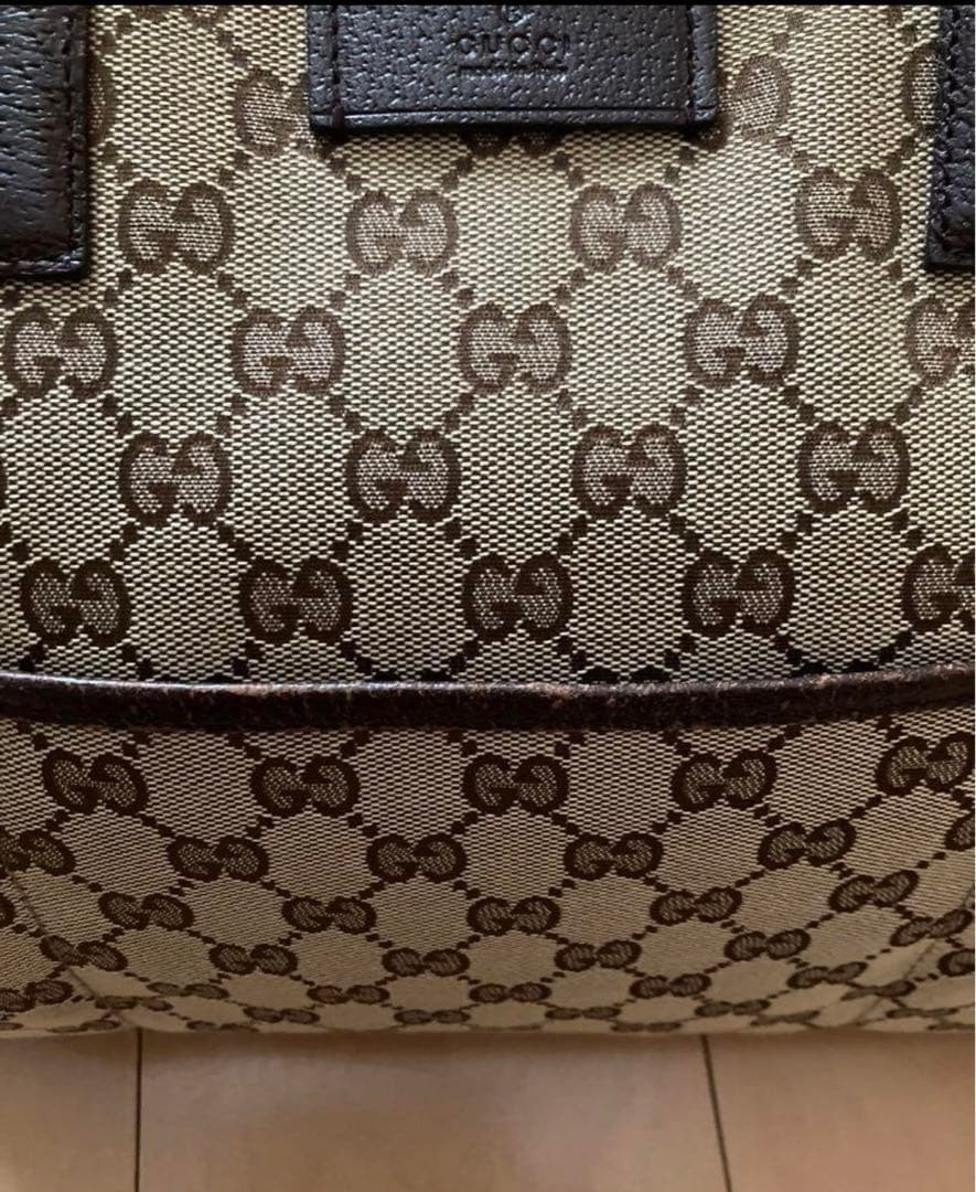 GUCCI Vintage Tote Bag Canvas A4 Size Business Use Authentic thumbnail 7