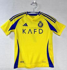 Al Nassr Football Club KAFD Boys Medium Jersey Yellow Ronaldo Adidas Aeroready