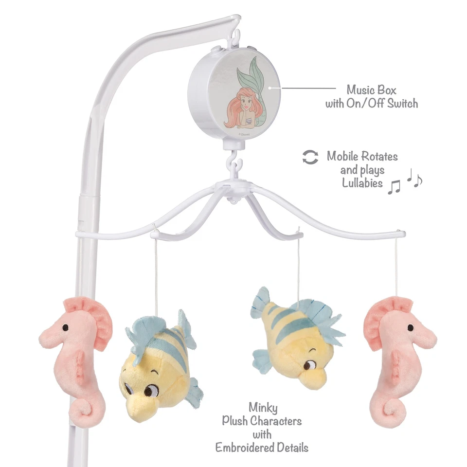 Cuna musical de juguete móvil para bebé La Sirenita originales para dormir Disney Foto 3 de 4