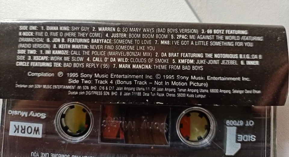 Bad Boys - Music From The Motion Picture ( Cassette Tape ) - Image 3 of 4