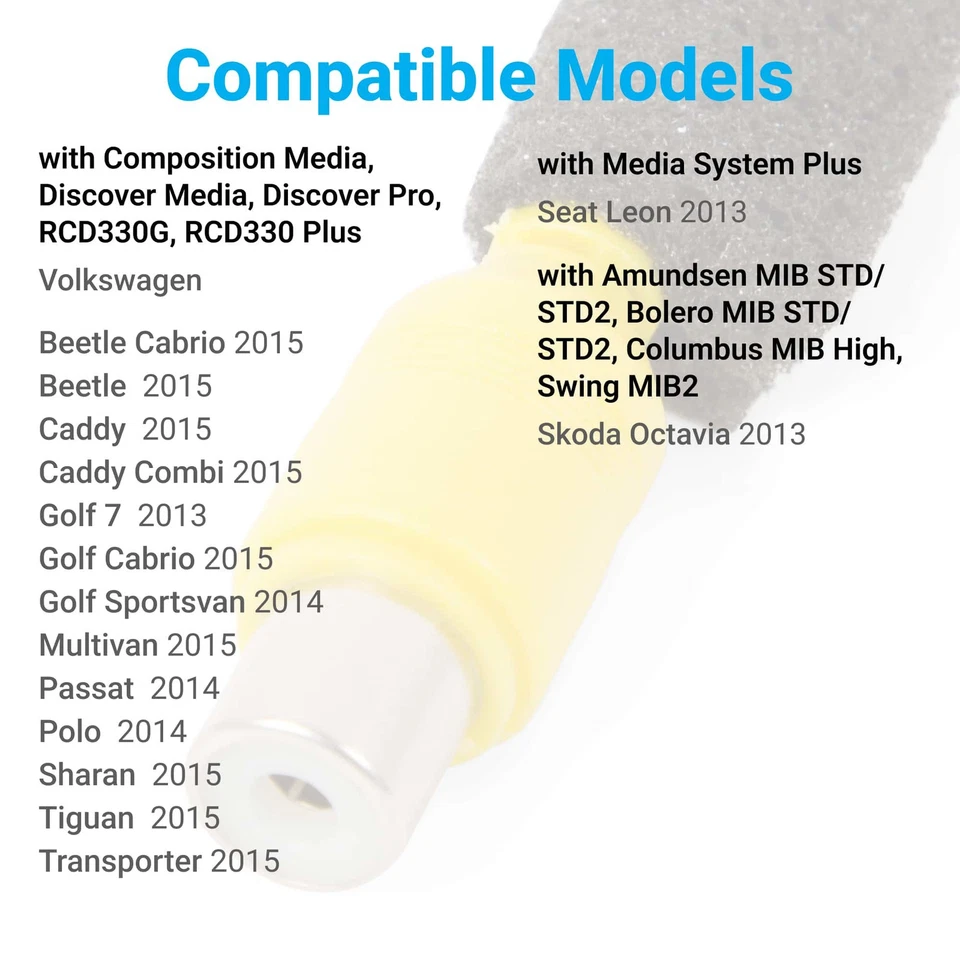 Seat Skoda Volkswagen Reverse Camera Kit With 12 Pin Cable Wire Harness - Image 2 of 4