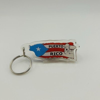 Double Sided Collectible Puerto Rico Travel Souvenir Keychain Key Ring