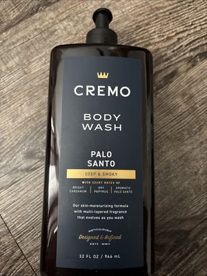 Cremo Rich-Lathering Palo Santo Body Wash for Men Cardamom Dry Papyrus 32 Fl Oz