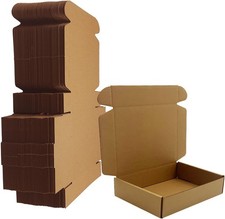 50 Pack Shipping Boxes 7x5x1.5 inch, Brown Kraft Corrugated Cardboard