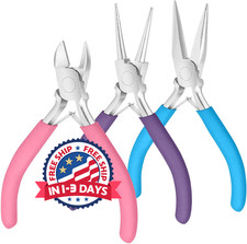 3 Pliers for Jewelry Making,Shynek Jewelry Pliers Set Includes Needle Nose Plie