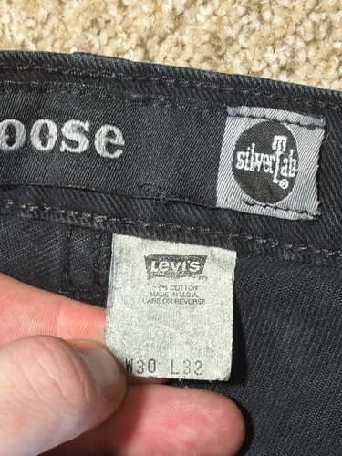 Vintage Levi Silver Tab Jeans Mens 30x32 Black Loose Fit Y2K 90s USA Made Baggy by Levi's, $50.99 - Photo 4